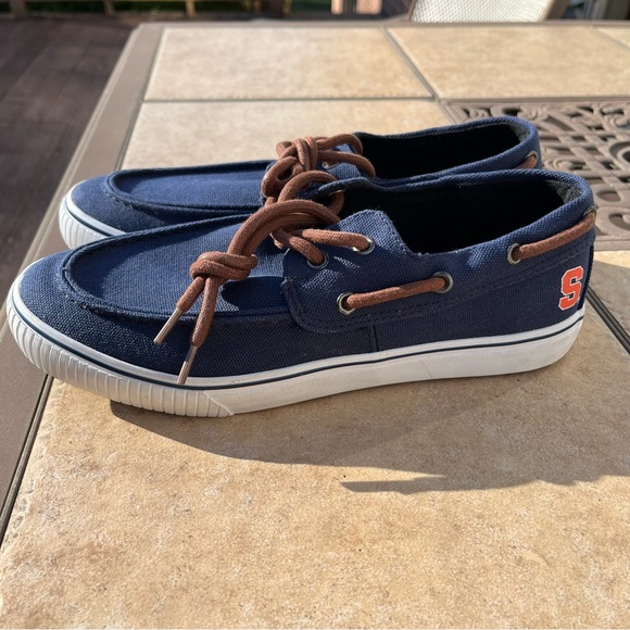 Syracuse University navy blue and Orange men’s boat shoe FOCO size 9 - Picture 5 of 11